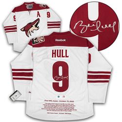 Brett Hull Phoenix Coyotes Autographed Reebok Final NHL Game History Jersey #/9
