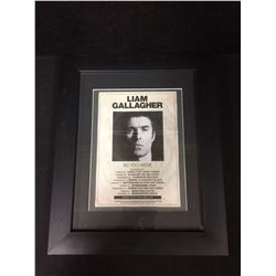 LIAM GALLAGHER FRAMED TOUR DATES POSTER (16X20)