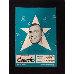 1964-65 VANCOUVER CANUCKS HOCKEY SOUVENIR PROGRAM