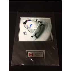 LYNDON RUSH SIGNED TEAM CANADA BOBSLEIGH 2010 FRAMED COLOR PHOTO