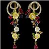 Image 1 : Natural RUBY SAPPHIRE MOTHER OF PEARL Earrings