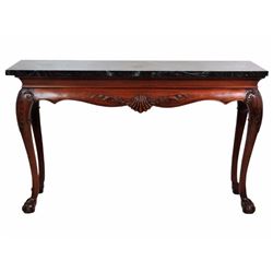 Chippendale Style Marbletop Carved Console Table