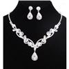 Image 1 : Clear Rhinestone Crystal Necklace And Teardrop Earrings Set