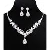 Image 3 : Clear Rhinestone Crystal Necklace And Teardrop Earrings Set