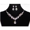 Image 4 : Clear Rhinestone Crystal Necklace And Teardrop Earrings Set