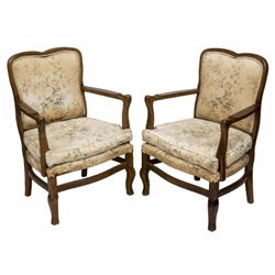 (2) French Upholstered Armchairs