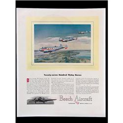1947 Beech Aircraft Executive Transport Magazine Ad
