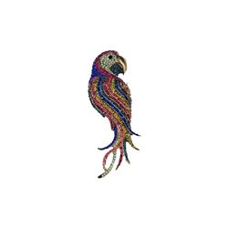 Multi-Color Crystal Parrot Bird Pendant/ Brooch Pin