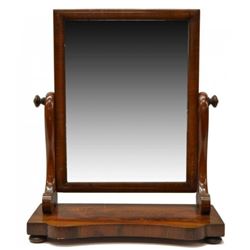 19thc French Empire Walnut Dressing Mirror