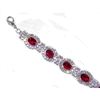 Image 3 : Glamorous Sparkling Party Silver Clear & Red Ruby Rhinestone Crystal Bracelet