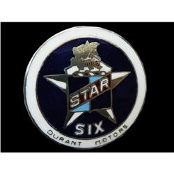 RARE 1920's Durant Motors Star Six Car Badge
