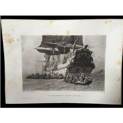 1880's Photogravure Engraving, Sailing Ship