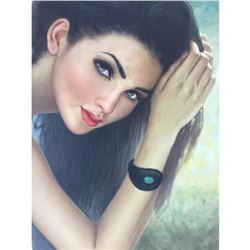 20thc Russian School, Brunette Beauty Oil Painting