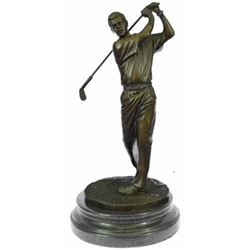 13" Tall Bronze Statue Vintage Golfer Golfing Trophy Bobby Jones Sculpture