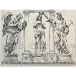 19thc Print, The Baptism Of Jesus