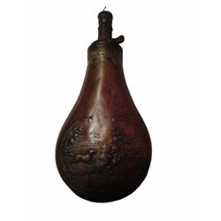 Vintage Antiquecast Gun Powder Cannister Flask Holder