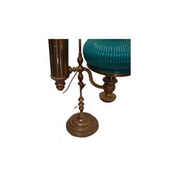 Victorian Converted Adjustable Brass Oil Lamp