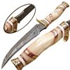 Image 1 : Beautiful Custom Hand Made Damascus Steel Hunting Bowie Knife Handle Camel Bone