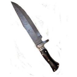 12" Damascus Handmade Black Horn,handle Hunting Knife