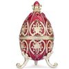 Image 1 : 4.5" Red Royal Crown Enameled Faberge Inspired Easter Egg