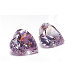 6 Ct (3Ct x 2Pc) 7 mm Loose Lavender Purple Heart Bianco Diamond