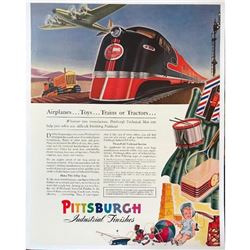1941 Pittsburgh Paint Toys Trains Tractors Magazine Ad