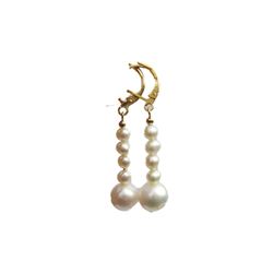 Mignon aaa++ grade white south sea pearl dangle earring 14k.