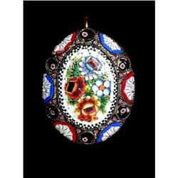 Antique Italian Glass Micro Mosaic Pendant