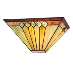 GRAHAM Tiffany-style 1 Light Mission Indoor Wall Sconce 12" Wide
