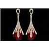 Image 1 : 18K Gold Plated GP Red Crystal Rhinestone Wedding Drop Dangle Earrings