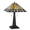 Image 2 : GILES Tiffany-style 2 Light Mission Table Lamp 16" Shade