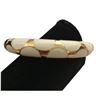 Image 1 : Hinged White Enamel Goldtone Bangle Bracelet