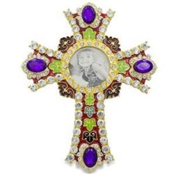 6" Jeweled Cross with Crystals Faberge Inspired Picture