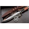 Image 2 : FK USA Custom Handmade Damascus Walnut Wood & Dyed Bone Hunting Bowie Knife