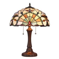 ADDIE Tiffany-style 2 Light Victorian Table Lamp 16" Shade