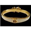 Image 6 : Cream Enamel Hinged Bangle Bracelet with Decorative Bows