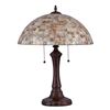 Image 2 : SHELLEY Mosaic 2 Light Table Lamp 16" Shade