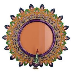 5.5" Faberge Peacock Tale Enameled Russian Antique Style Picture Frame