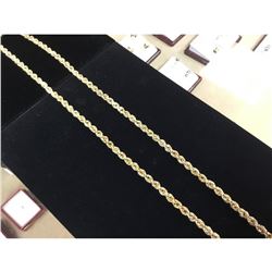 Custom Made 36" 14K Gold Rope Style Braid Necklace