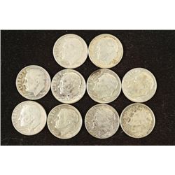 10 ASSORTED SILVER ROOSEVELT DIMES