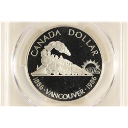 1986 CANADA VANCOUVER SILVER DOLLAR PCGS PR69 DCAM