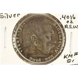 1935-F GERMAN SILVER 5 MARK