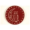 Image 2 : VINTAGE POKER CHIP MAROON / BEIGE ENGRAVED OWL