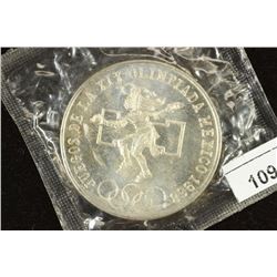 1968 MEXICO OLYMPICS SILVER 25 PESO .5208 OZ. ASW