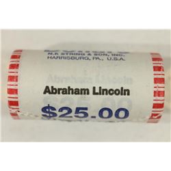 $25 ROLL OF 2010 ABRAHAM LINCOLN DOLLARS UNC