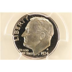 1974-S ROOSEVELT DIME PCGS PR69 DCAM