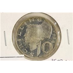 1966 AUSTRIA SILVER PROOF 10 SCHILLING