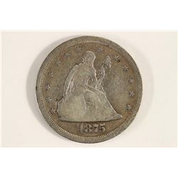 1875-S TWENTY CENT PIECE 2018 REDBOOK RETAIL IS