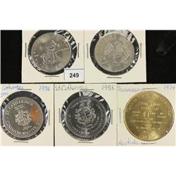 5 CANADA TRADE DOLLARS 1968 & 1969 EDMONTON,