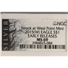 Image 3 : 2015 (W) AMERICAN SILVER EAGLE NGC MS69